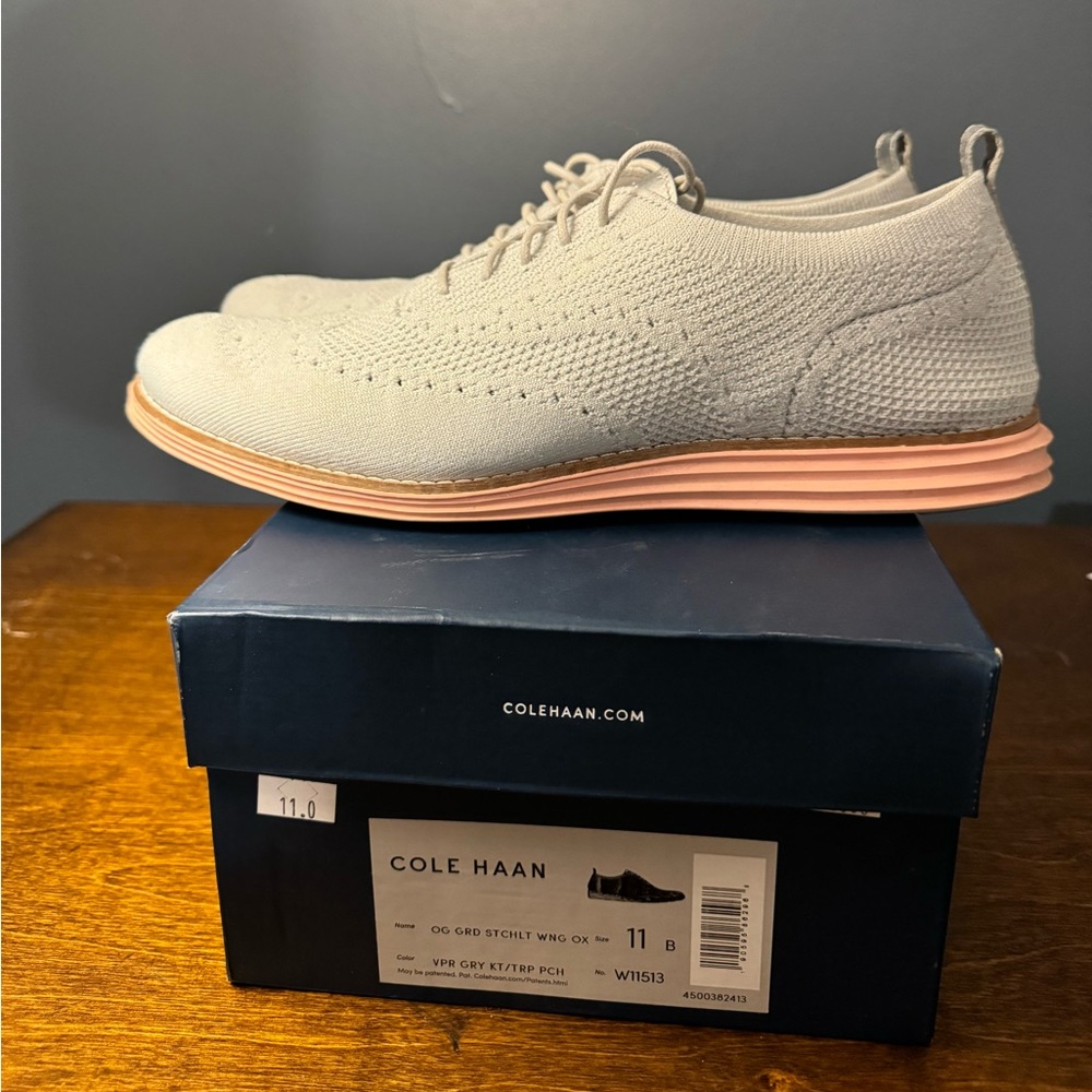 Cole Haan Original Grand StretchLite Wing W11513 SZ 11, Grey/Peach